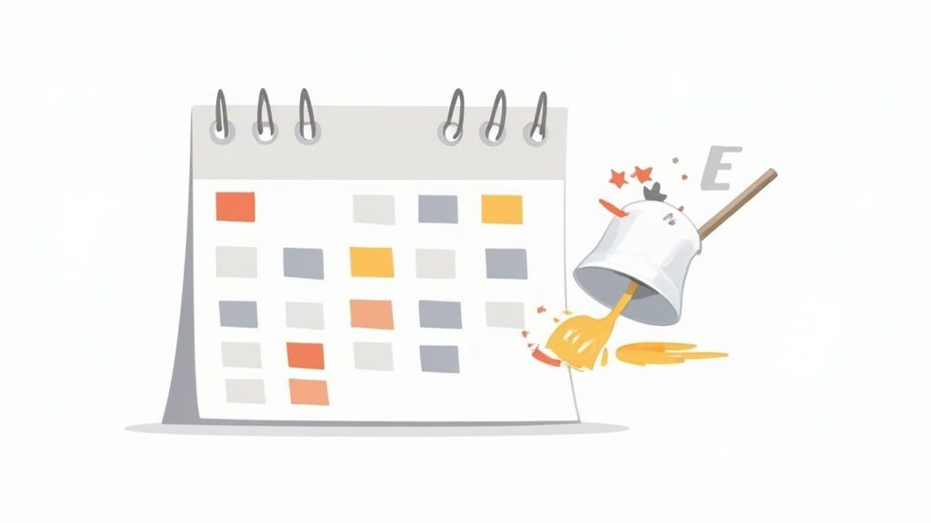 A calendar with color-coded events on a screen