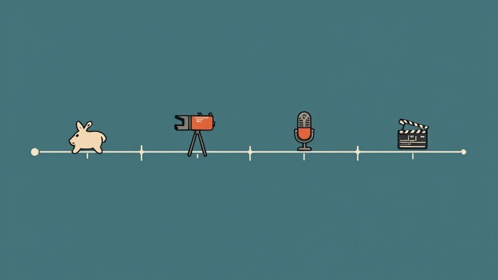 A person at a desk planning content on a whiteboard for a virtual event.