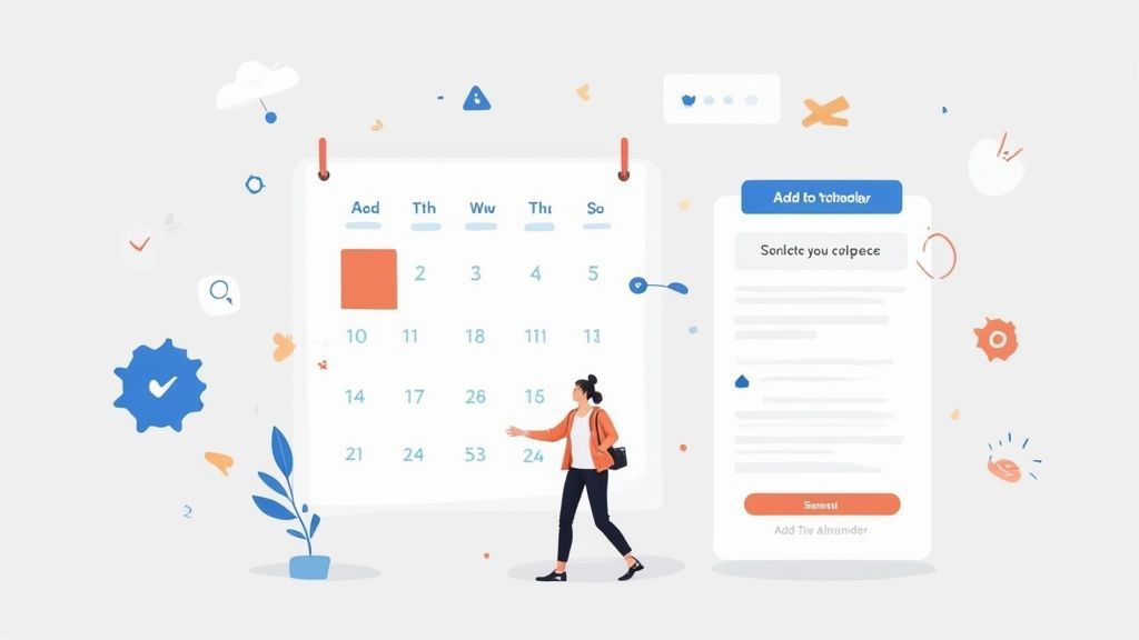 A team planning an event promotion strategy on a whiteboard.