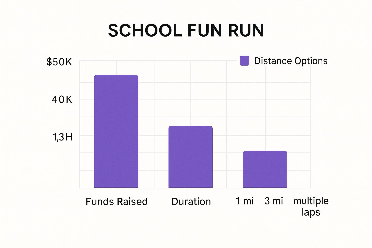 Infographic showing key data about Fun Run/Walk-a-thon